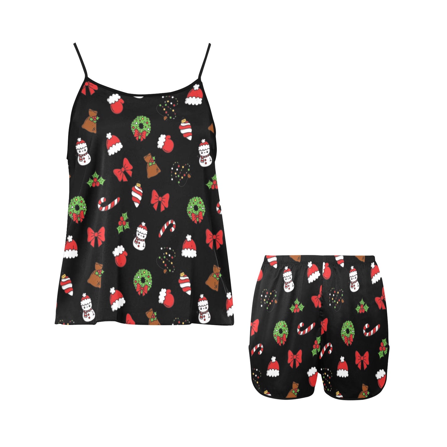 Christmas Time Women's Spaghetti Strap Short Pajama Set