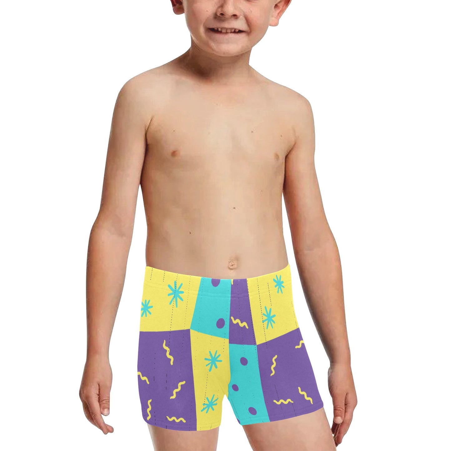 Purple Party Little Boys' Swimming Trunks