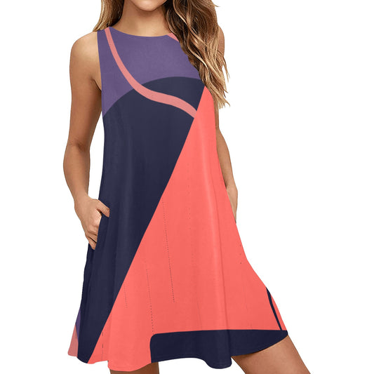 Orange You Sleeveless A-Line Pocket Dress