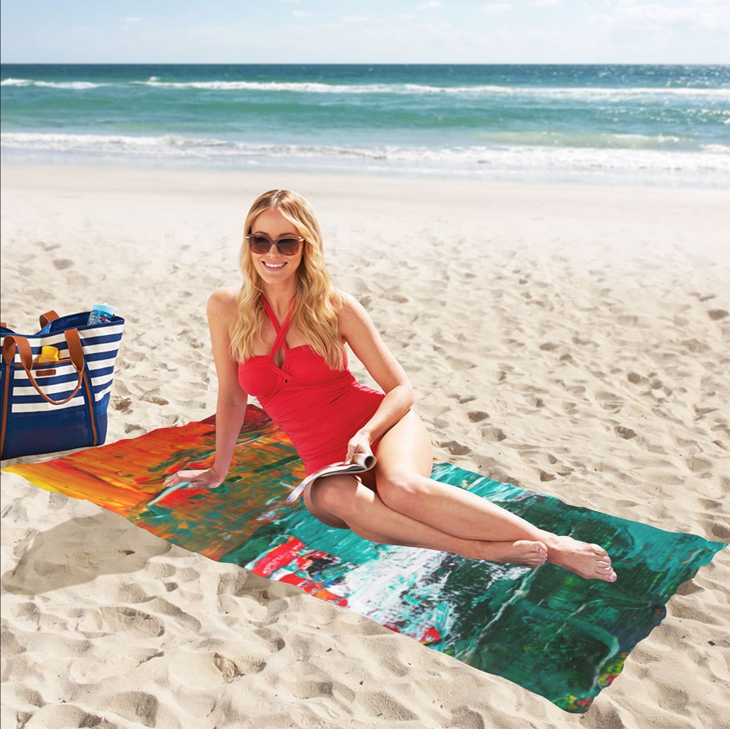 Painting Beach Towel 32"x 71"