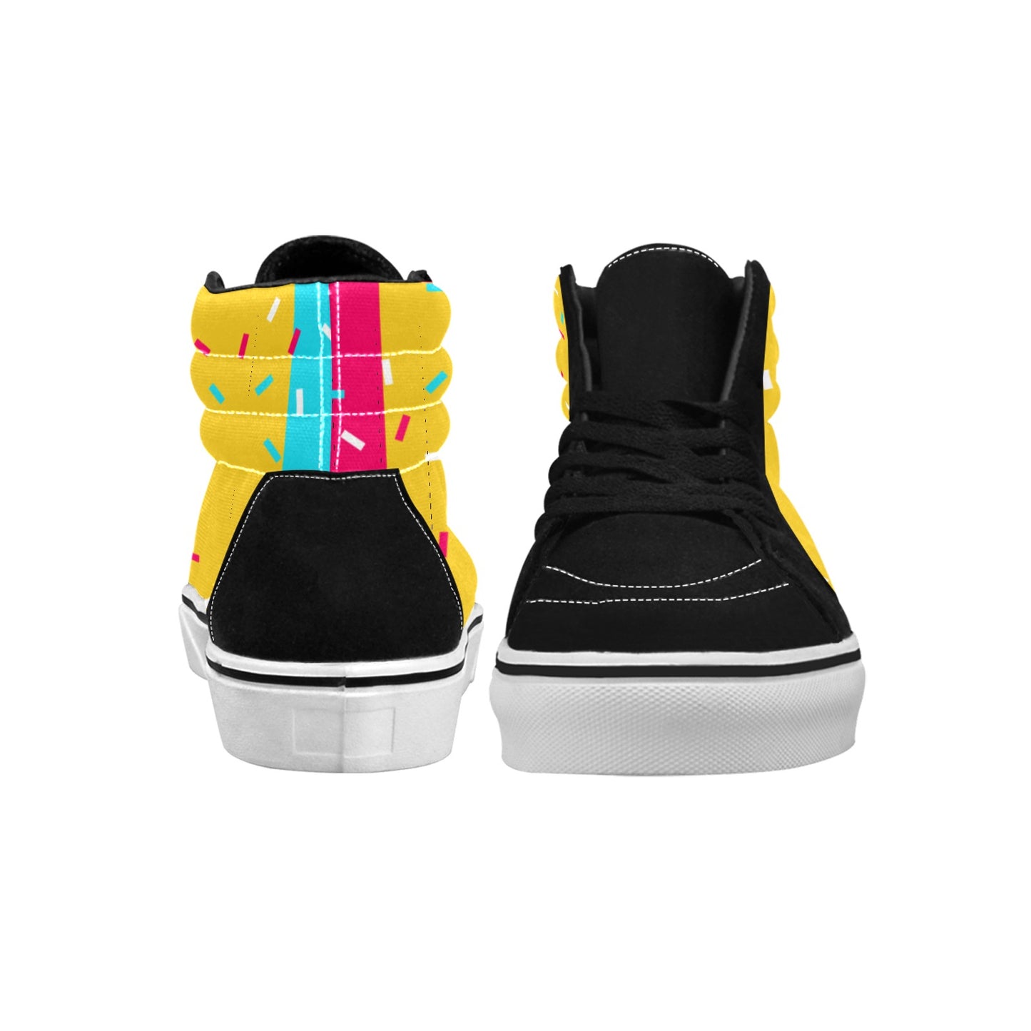 Yellow Party Women's High Top Skateboarding Shoes