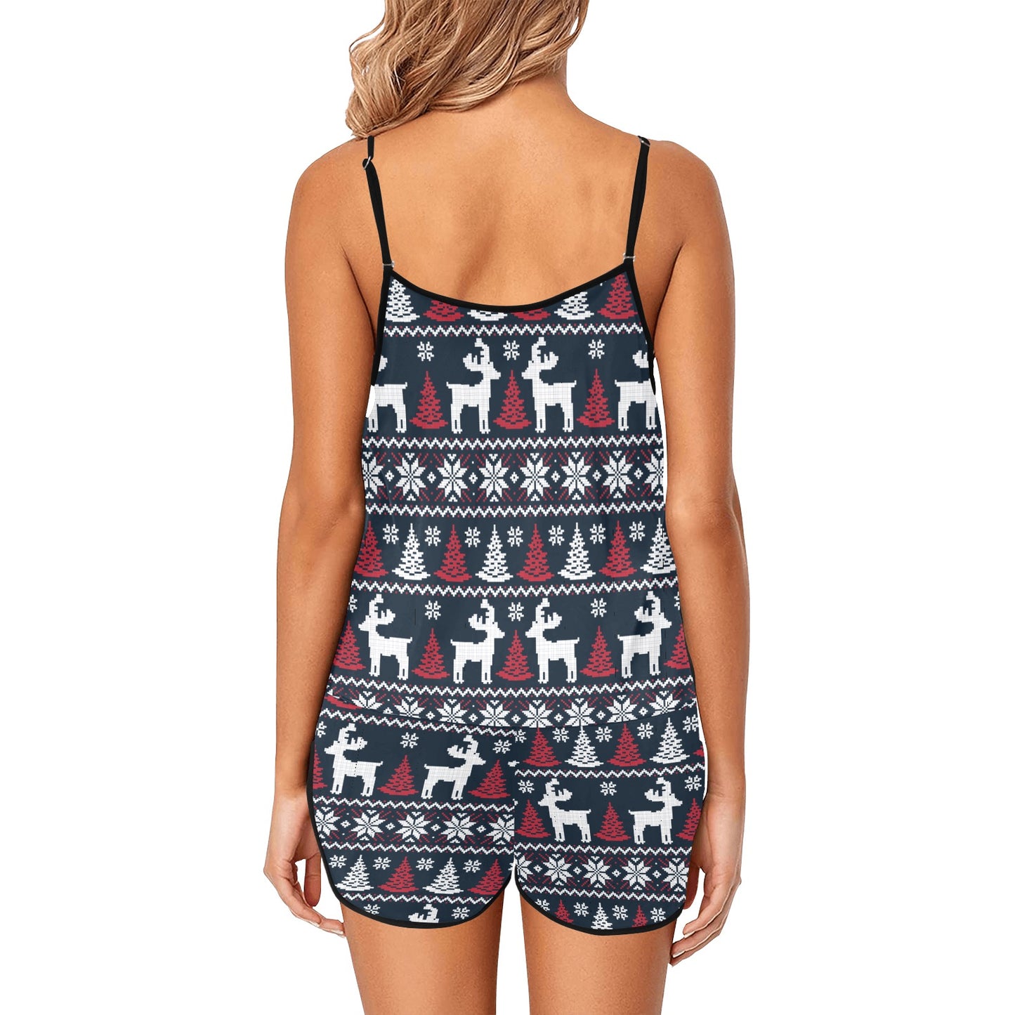 CHRISTMAS- Deer Christmas Women's Spaghetti Strap Short Pajama Set