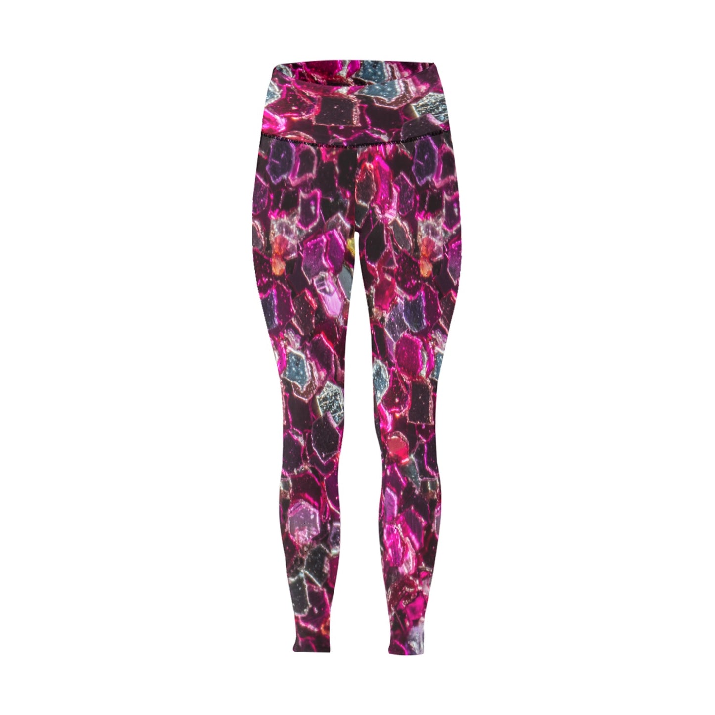 Pink Gem Women's High-Waisted Leggings