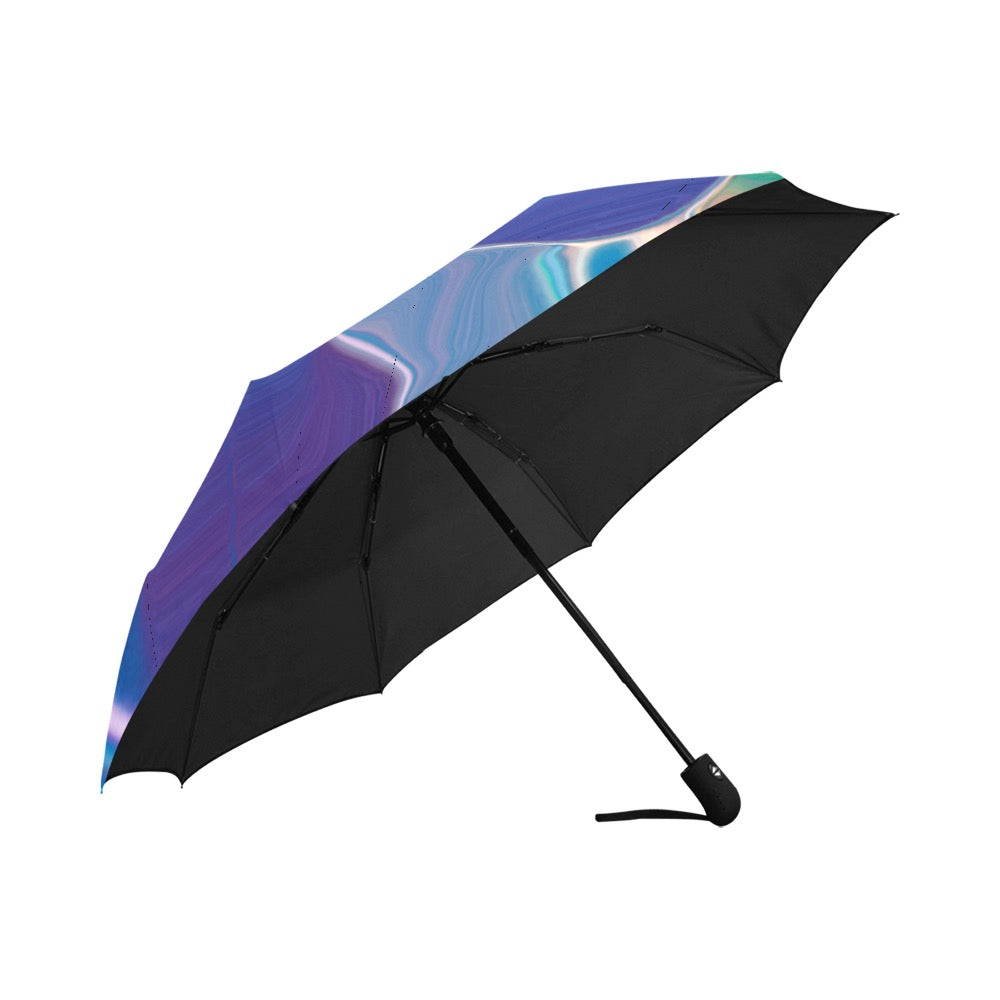 Blue Aura Anti-UV Auto-Foldable Umbrella