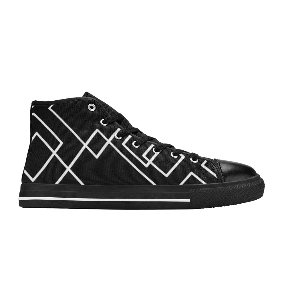 Black Squared High Top Shoes- Kids