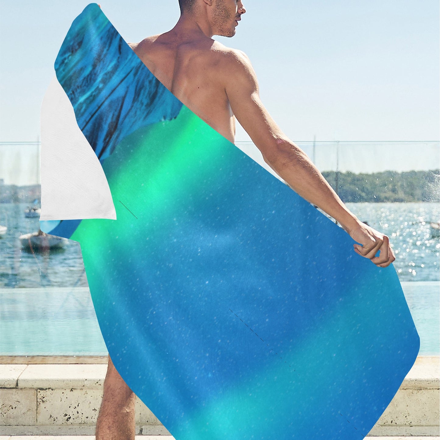 Blue Eclipse Beach Towel 32"x 71"