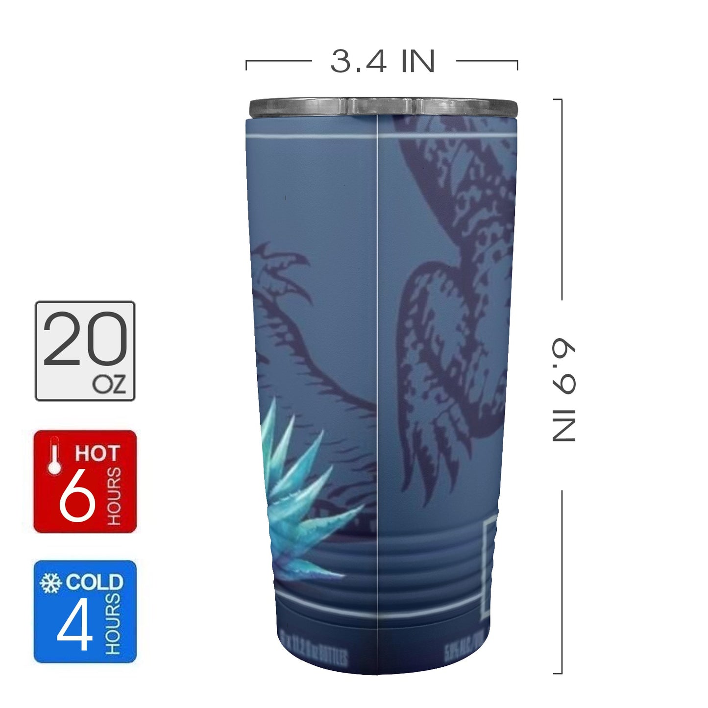 Cayman Jack Margarita 20oz Insulated Stainless Steel Mobile Tumbler