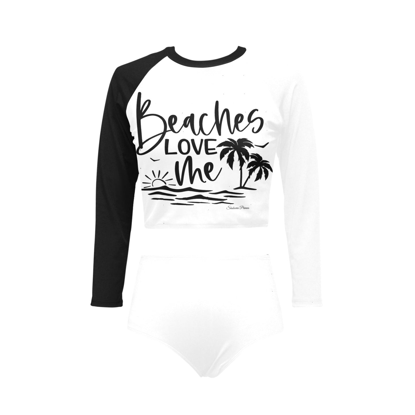 Beaches Love Me Long Sleeve Bikini Set