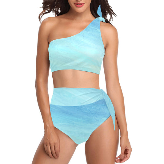 Blue Skies One Shoulder Bikini Set