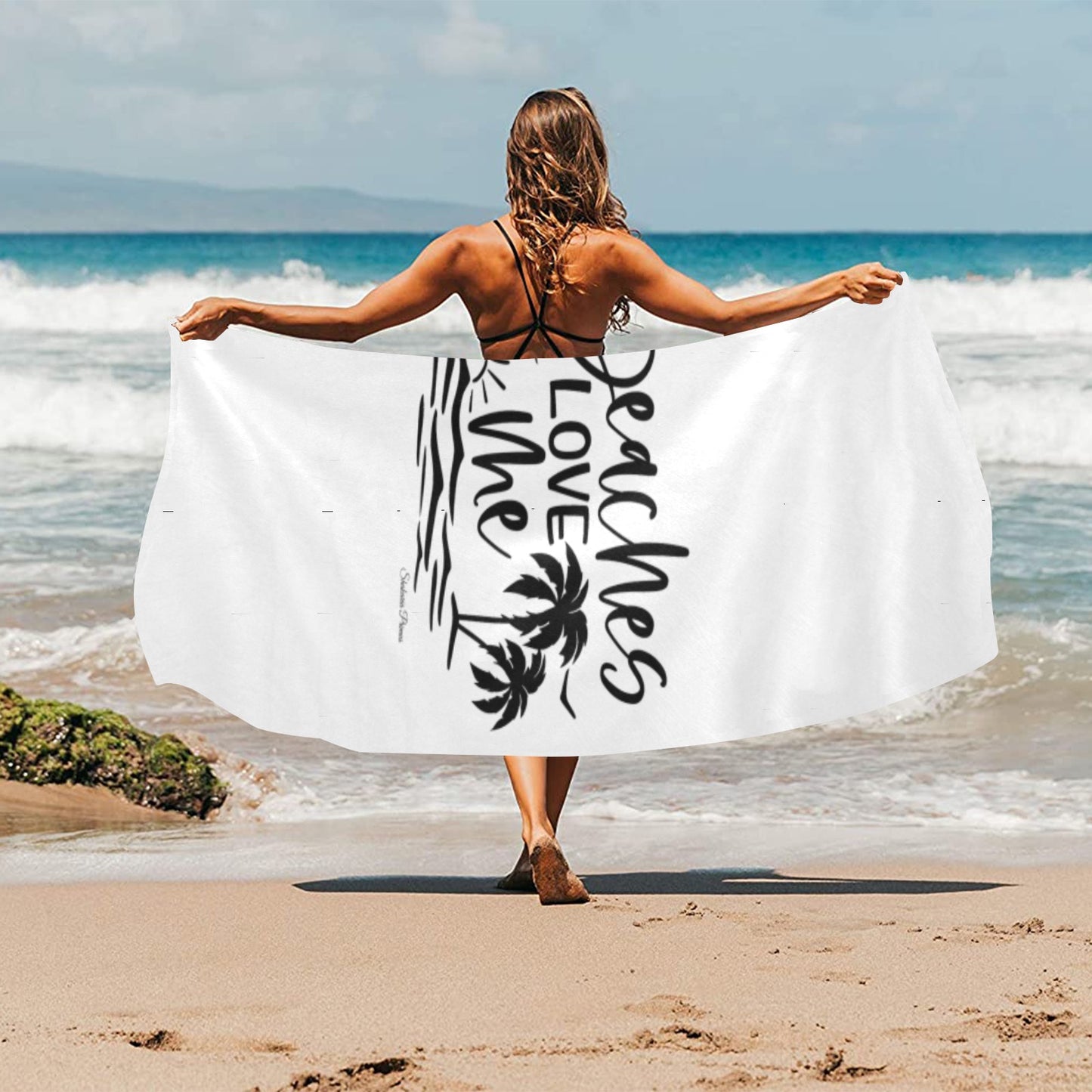 Beaches Love Me Beach Towel 32"x 71"