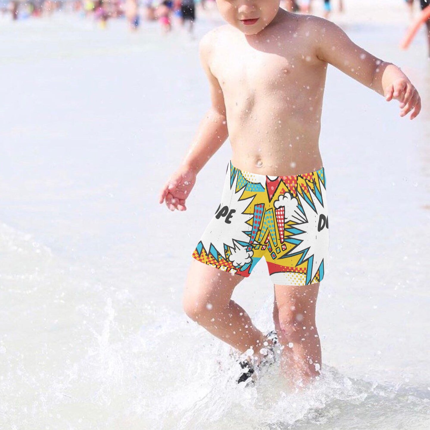 Comic Words Little Boys' Swimming Trunks