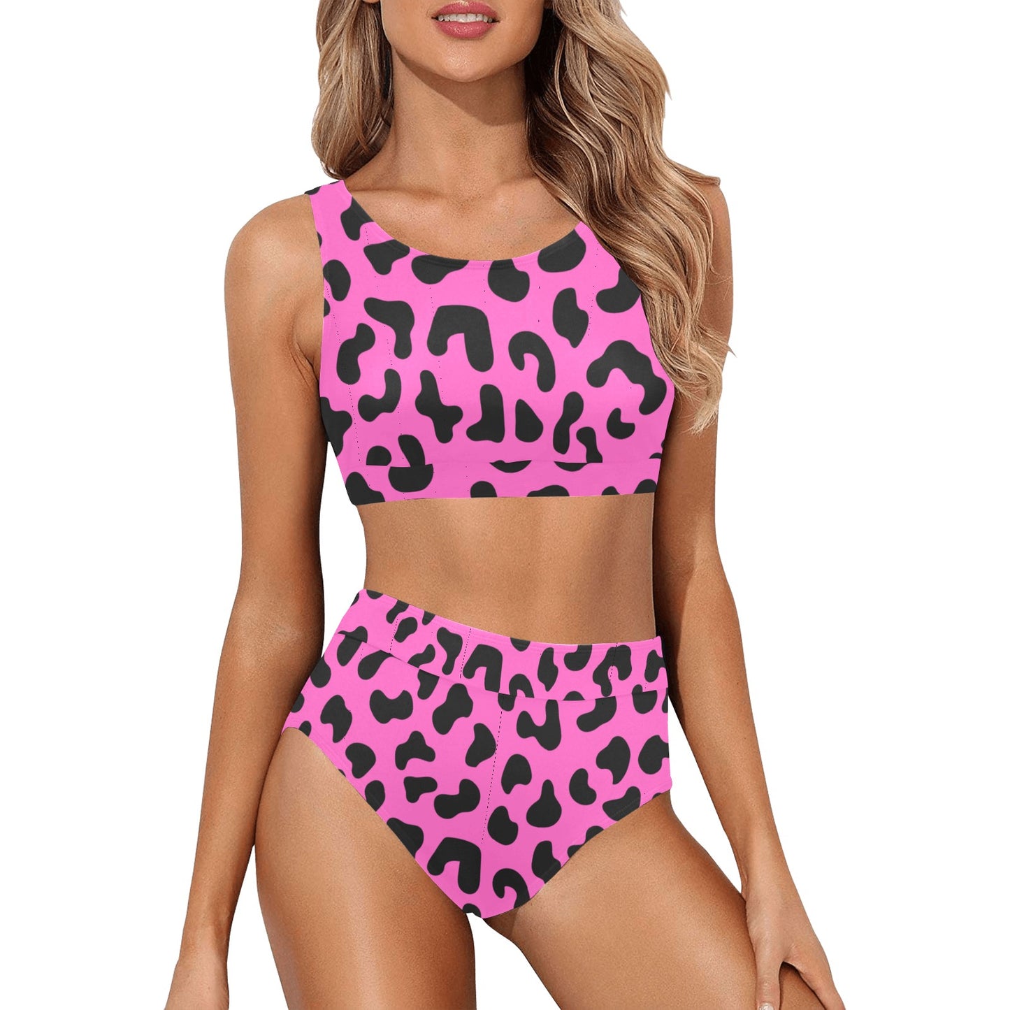 Pink Chee Crop Top Bikini Set