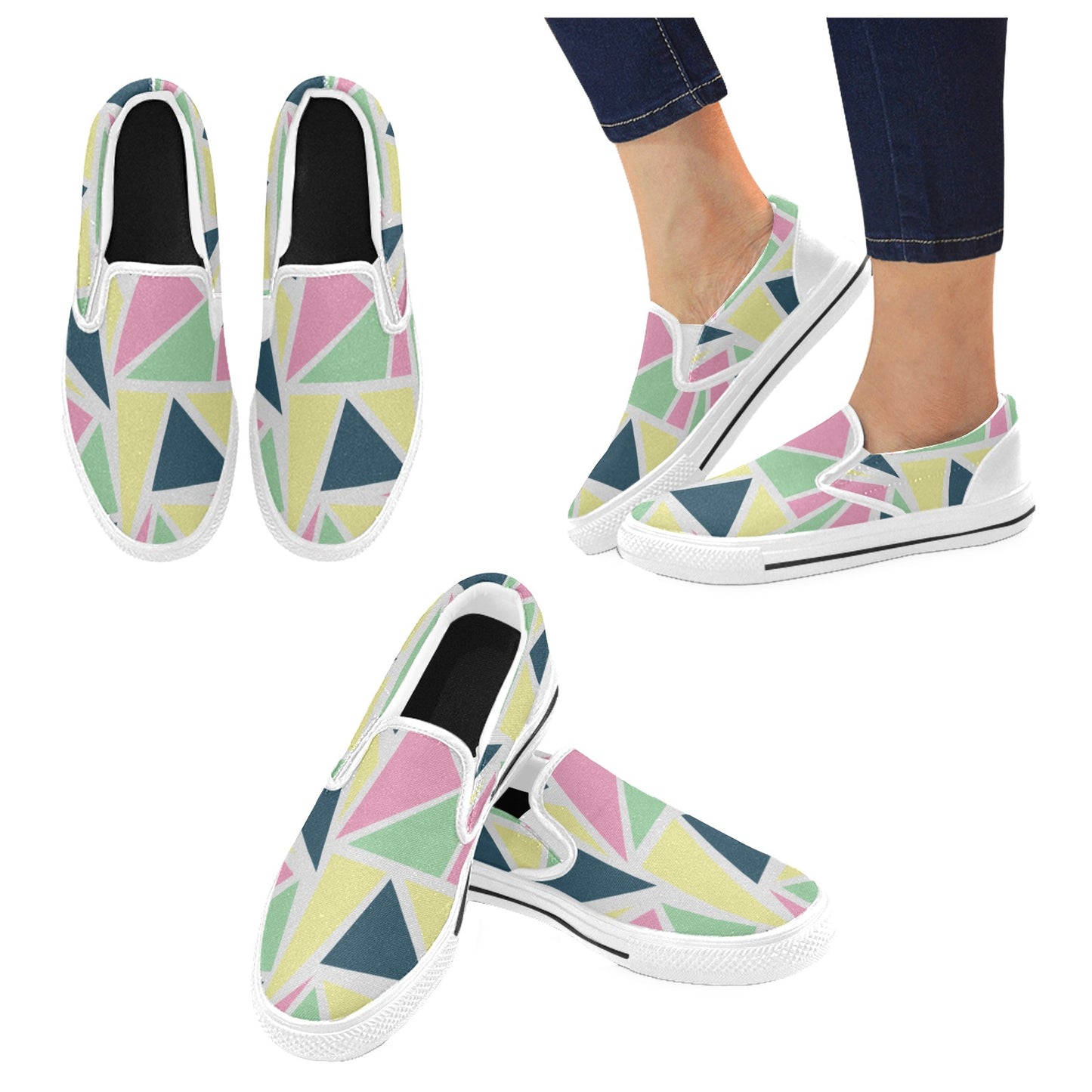 Colored Angles Men's Slip-on Shoes