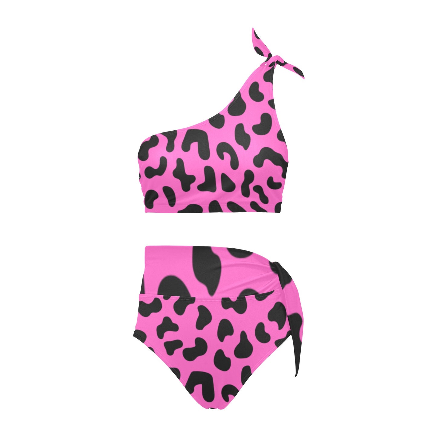 Pink Chee One Shoulder Bikini Set