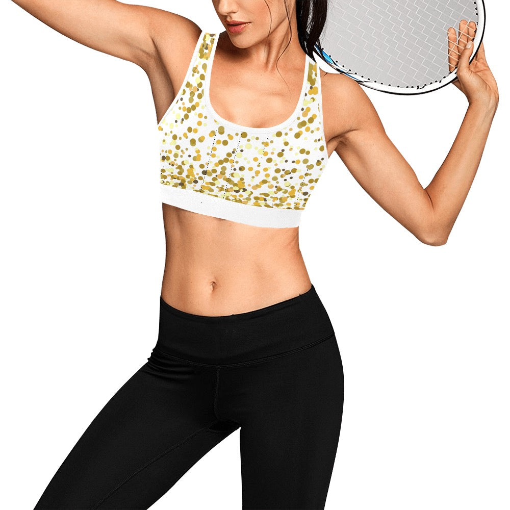 Gold Confetti Women's Sports Bra