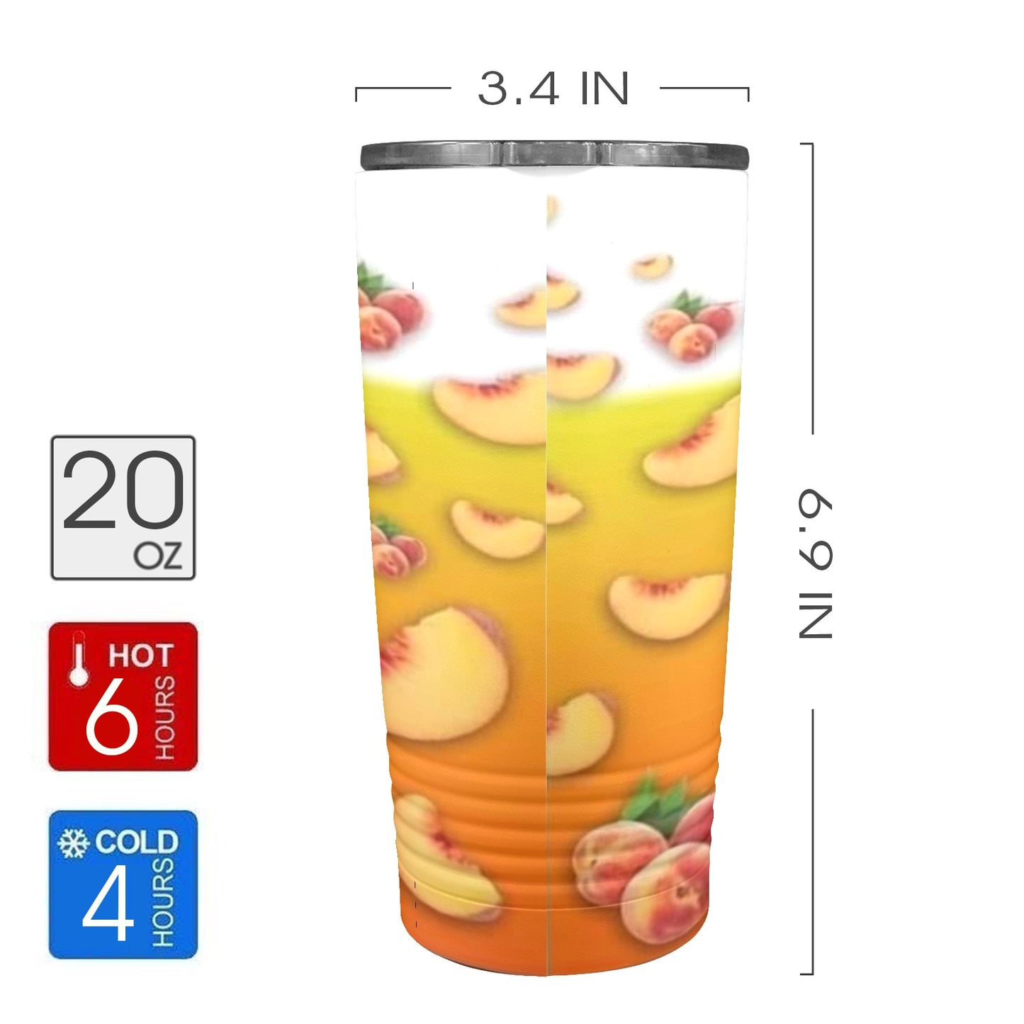 Crown Royal Peach 20oz Insulated Stainless Steel Mobile Tumbler