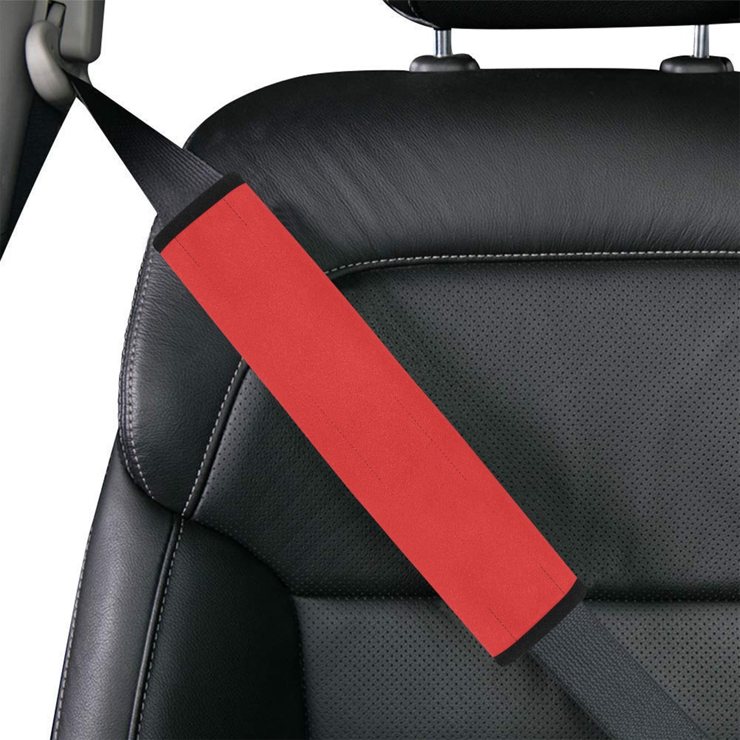 Red Car Seat Belt Cover 7''x12.6'' (Pack of 2)