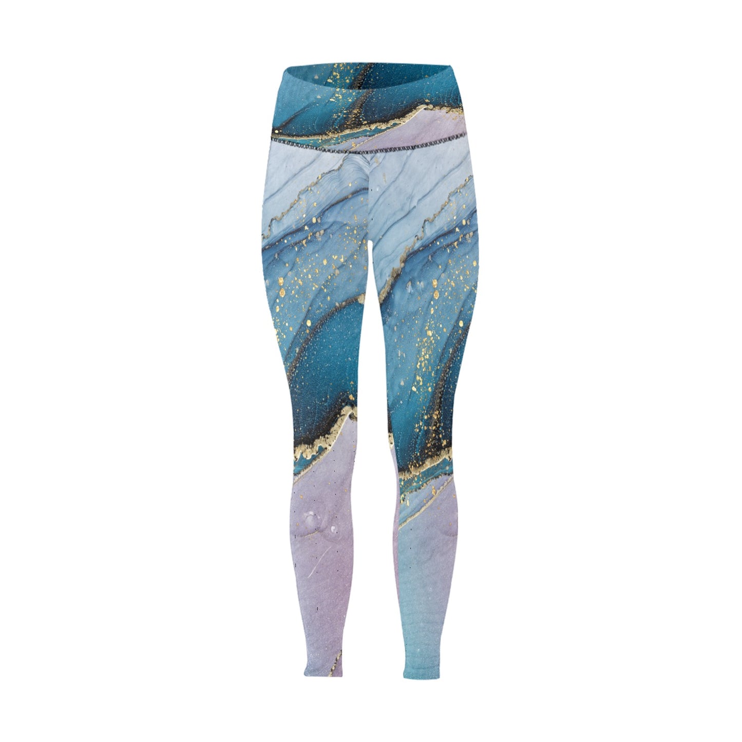 Blue Marble Women's High-Waisted Leggings