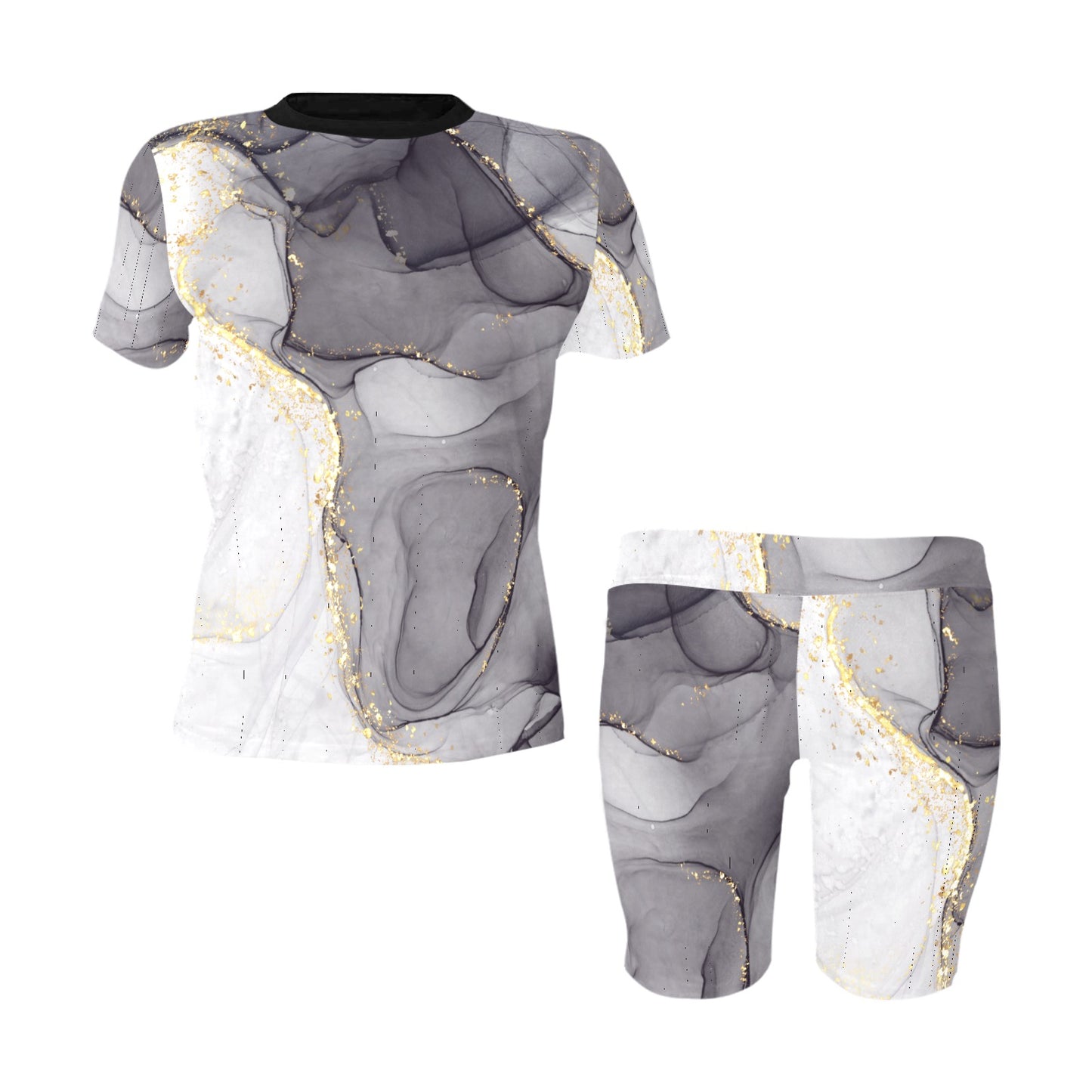 Greyish Marble Women's Short Set