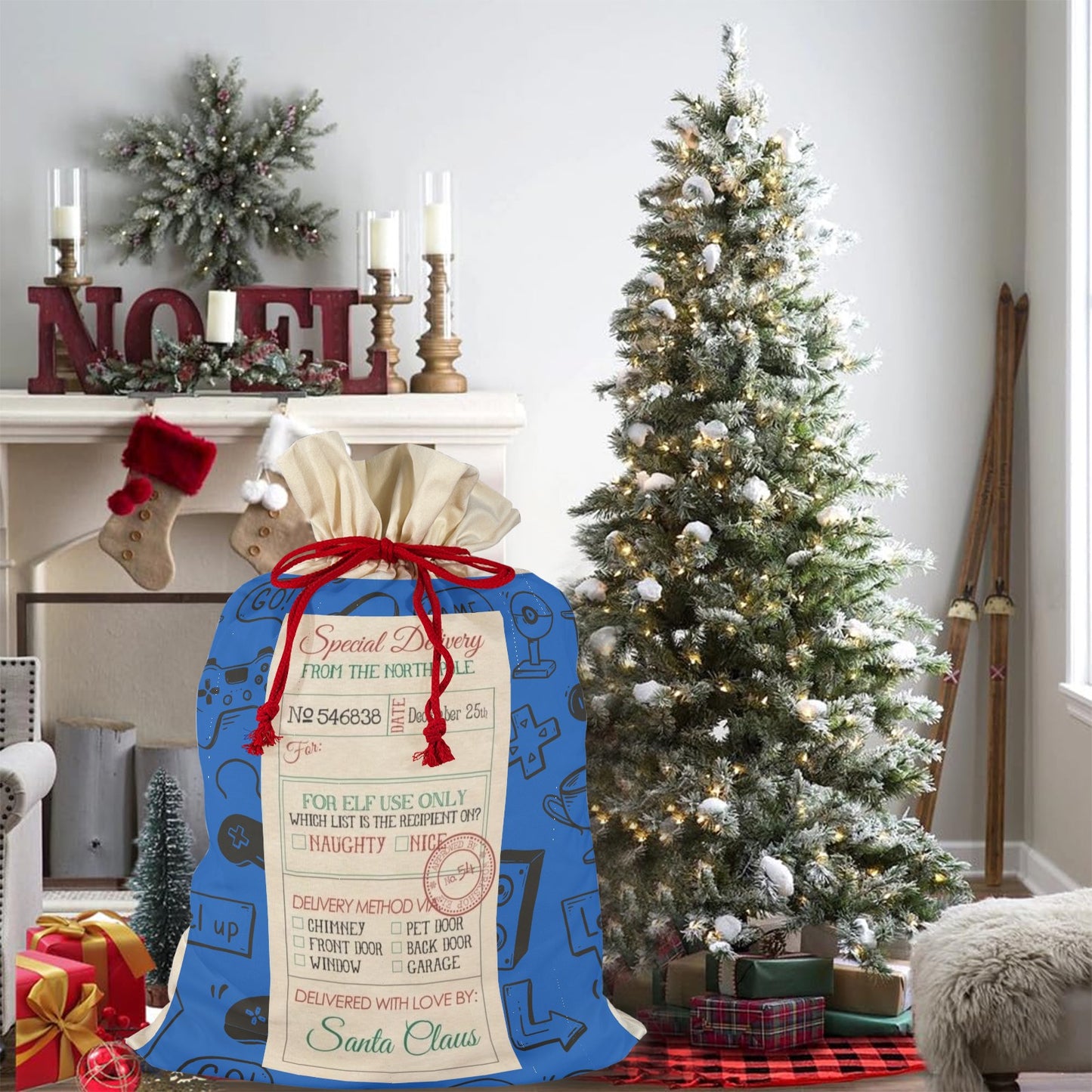 CHRISTMAS - Gamer Sack Santa Claus Drawstring Bag 21"x32"