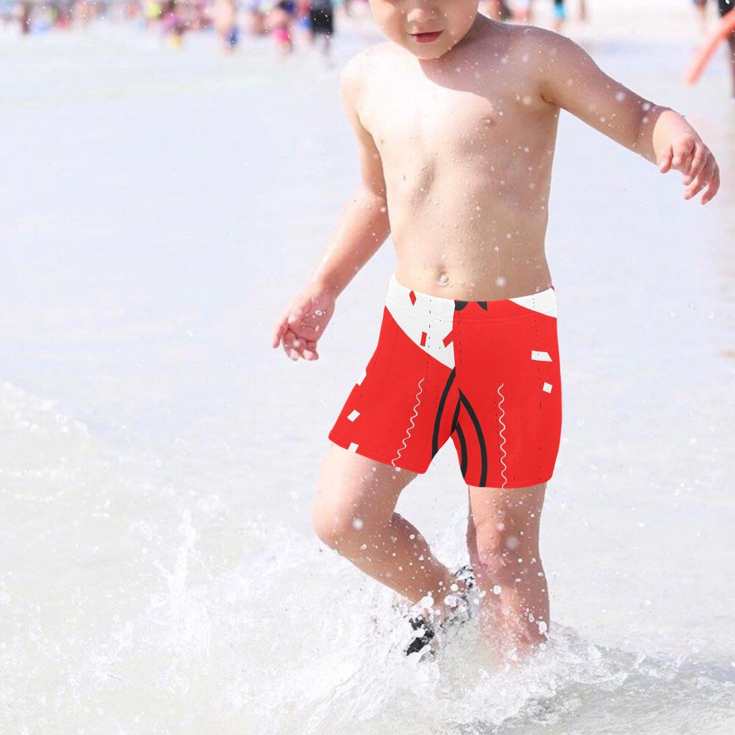 Red Does It Good Little Boys' Swimming Trunks