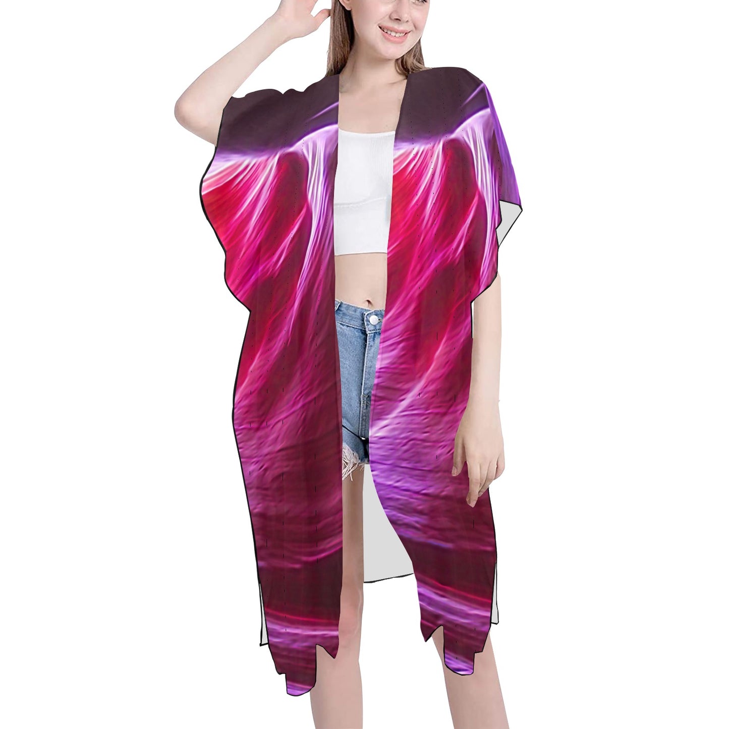 Purple Winds  Chiffon Cover Up