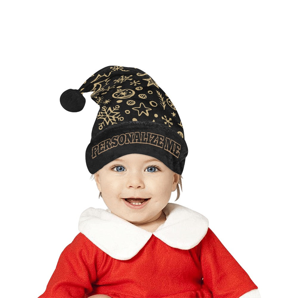 Gold Ornaments Christmas Santa Hat