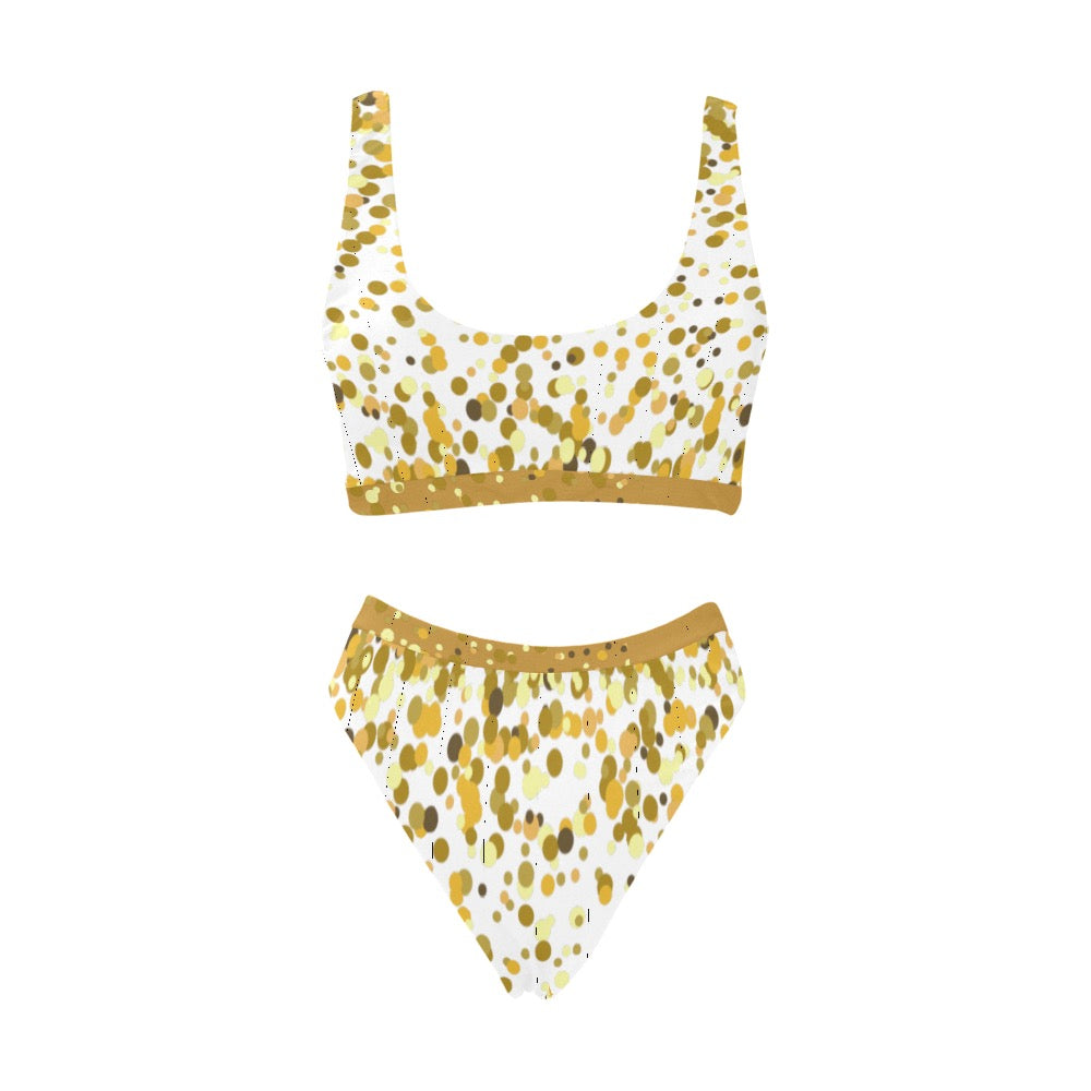 Gold Confetti Sport Swimsuit