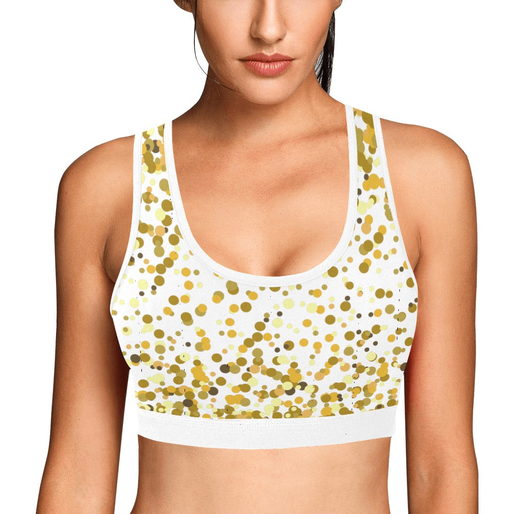 Gold Confetti Women's Sports Bra