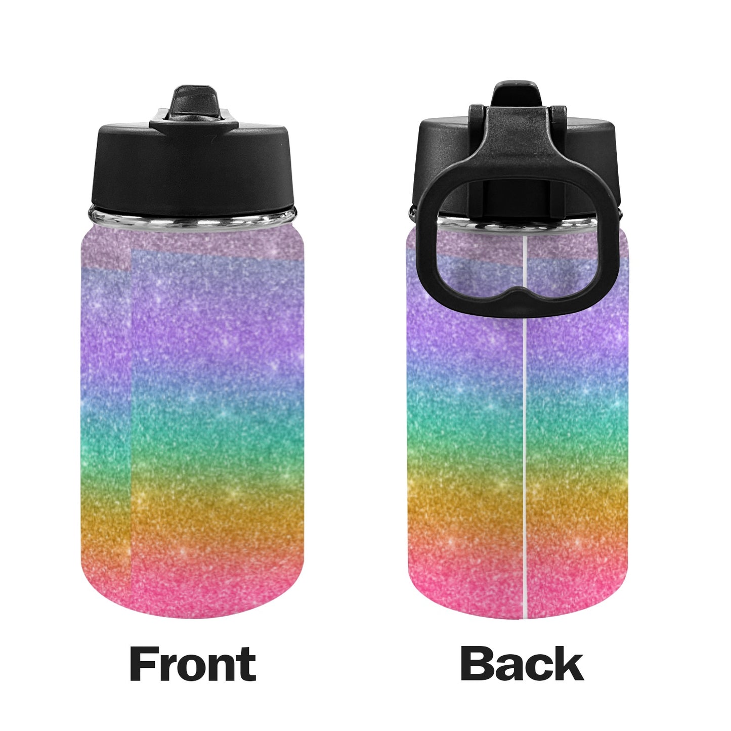 Rainbow Splash Kids Water Bottle with Straw Lid (12 oz)