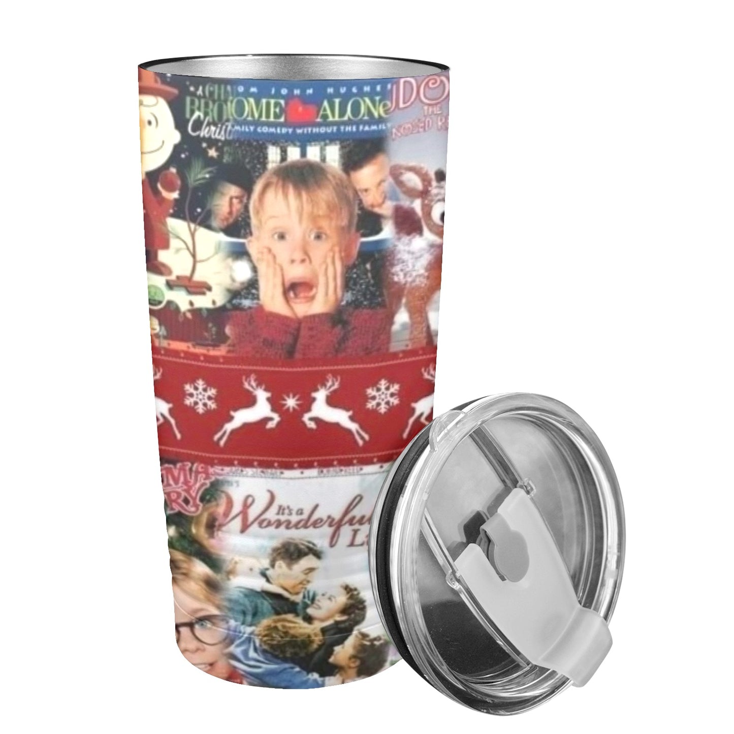 Winter Movies Christmas 20oz Insulated Stainless Steel Mobile Tumbler