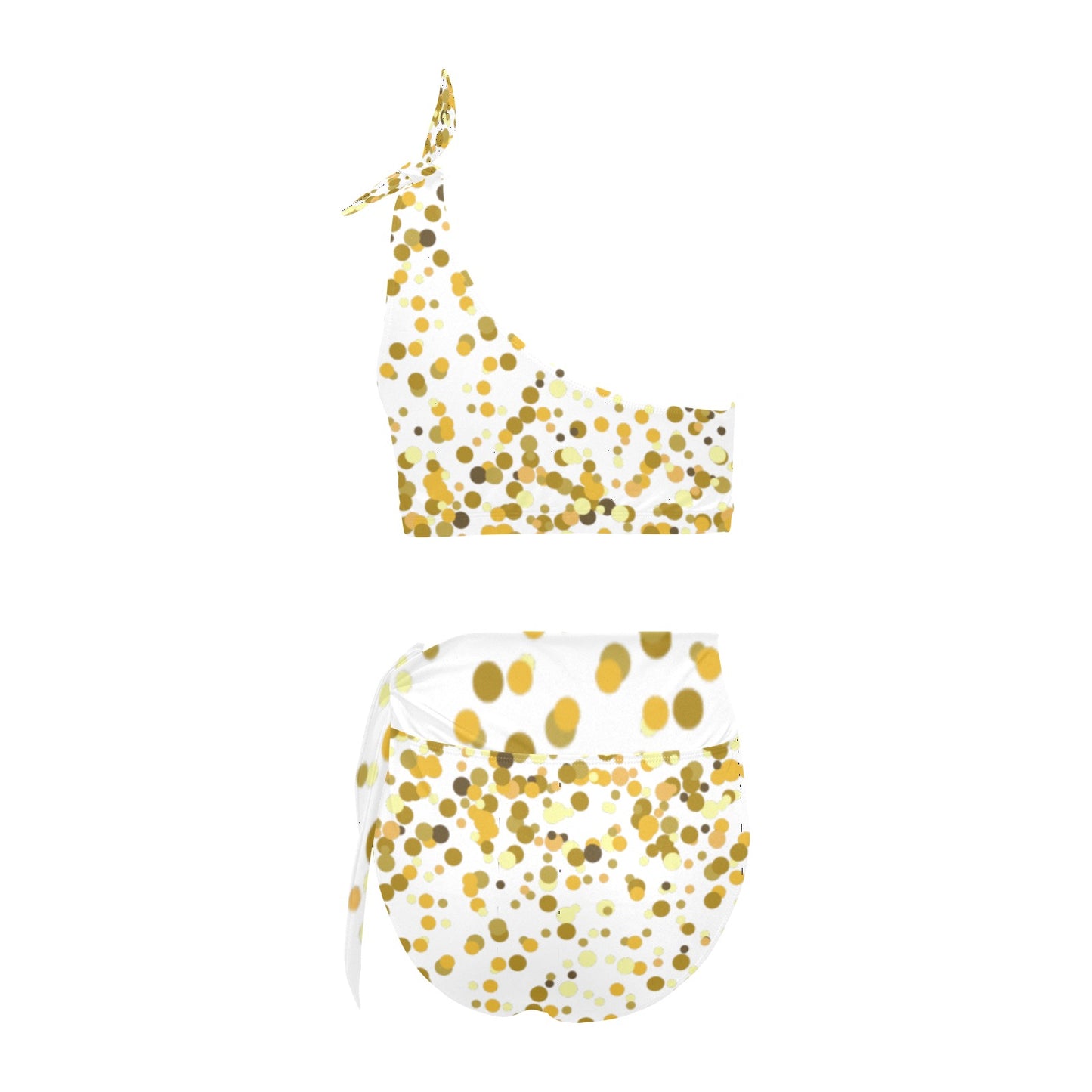 Gold Confetti One Shoulder Bikini Set