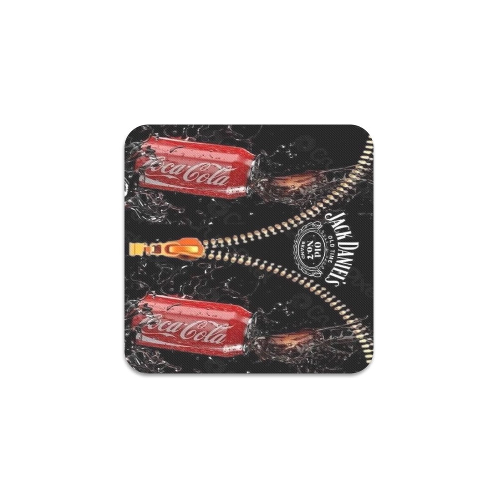 Cola & Jack Daniels Square Coaster