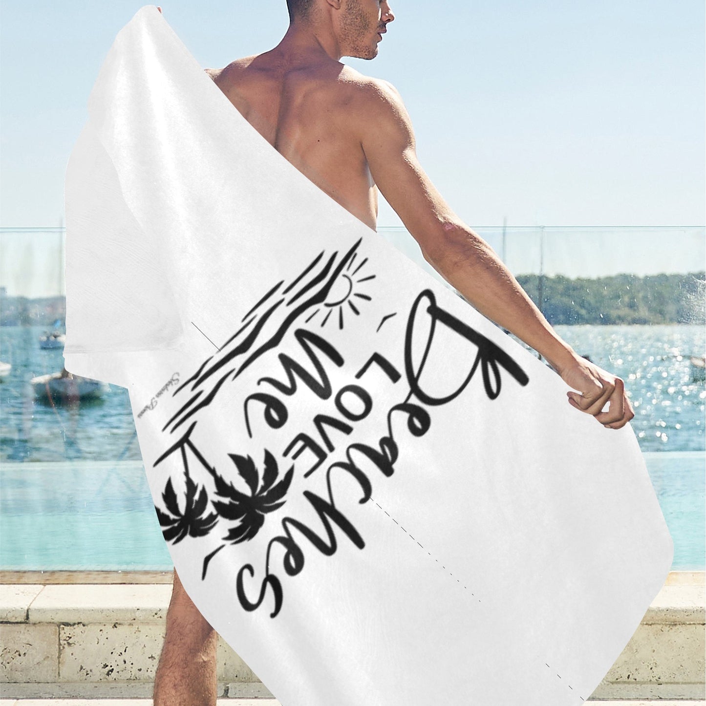 Beaches Love Me Beach Towel 32"x 71"