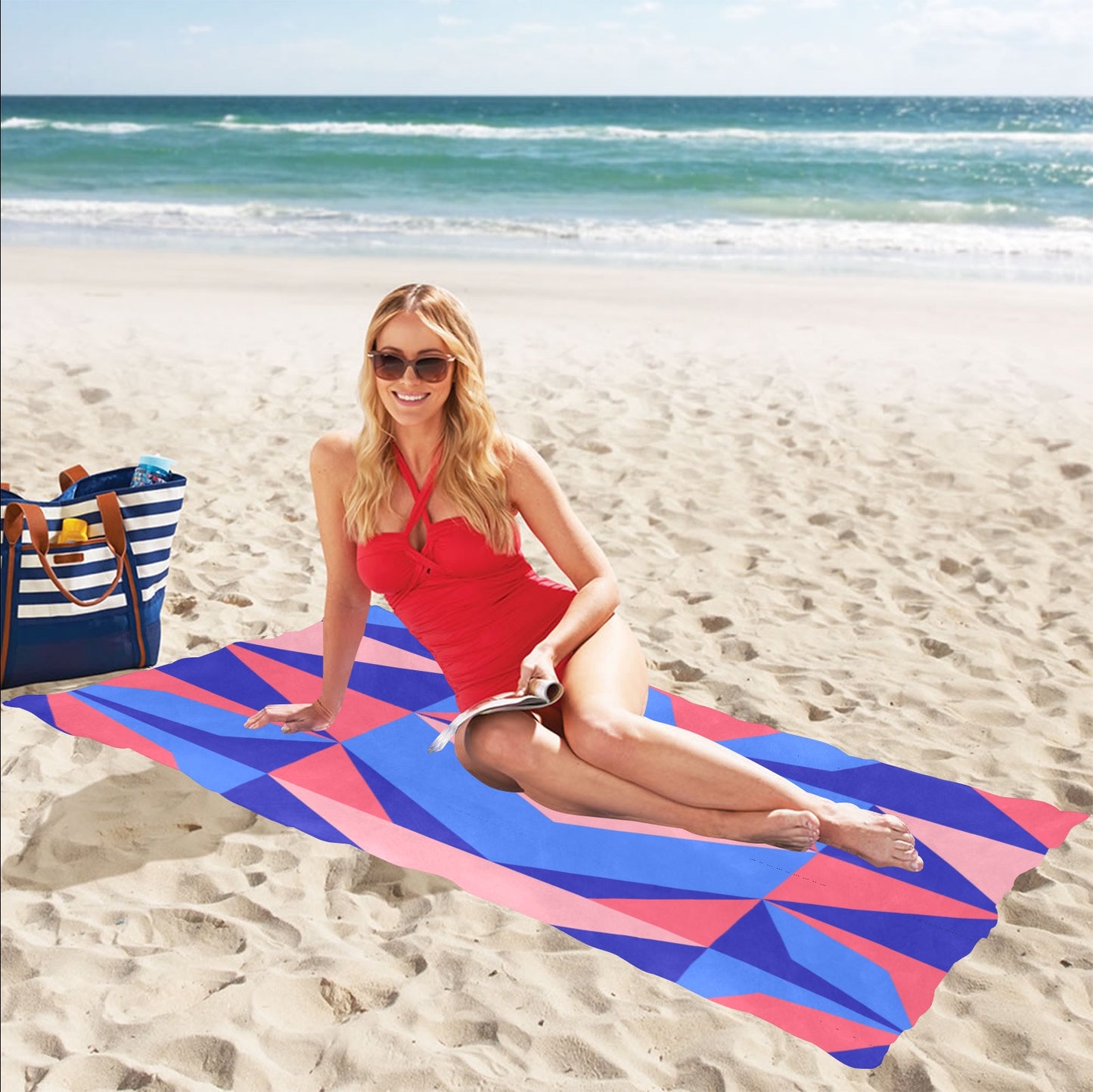 Color Abstract Beach Towel 32"x 71"