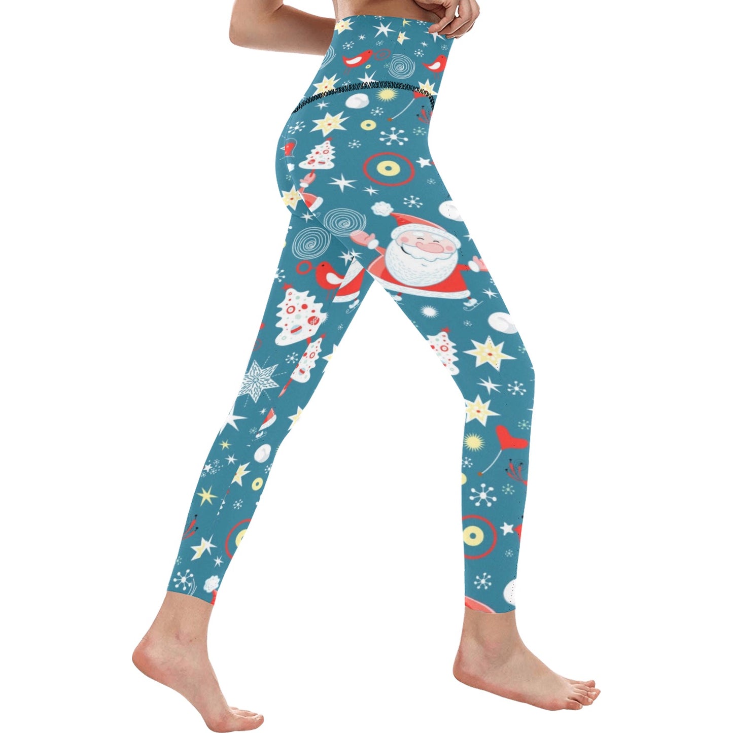 Santa Christmas Women's High-Waisted Leggings