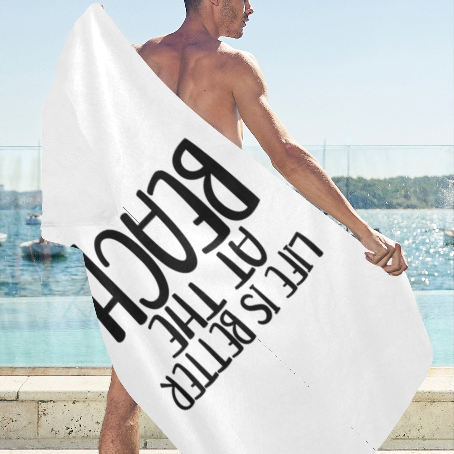 Life At The Beach Beach Towel 32"x 71"