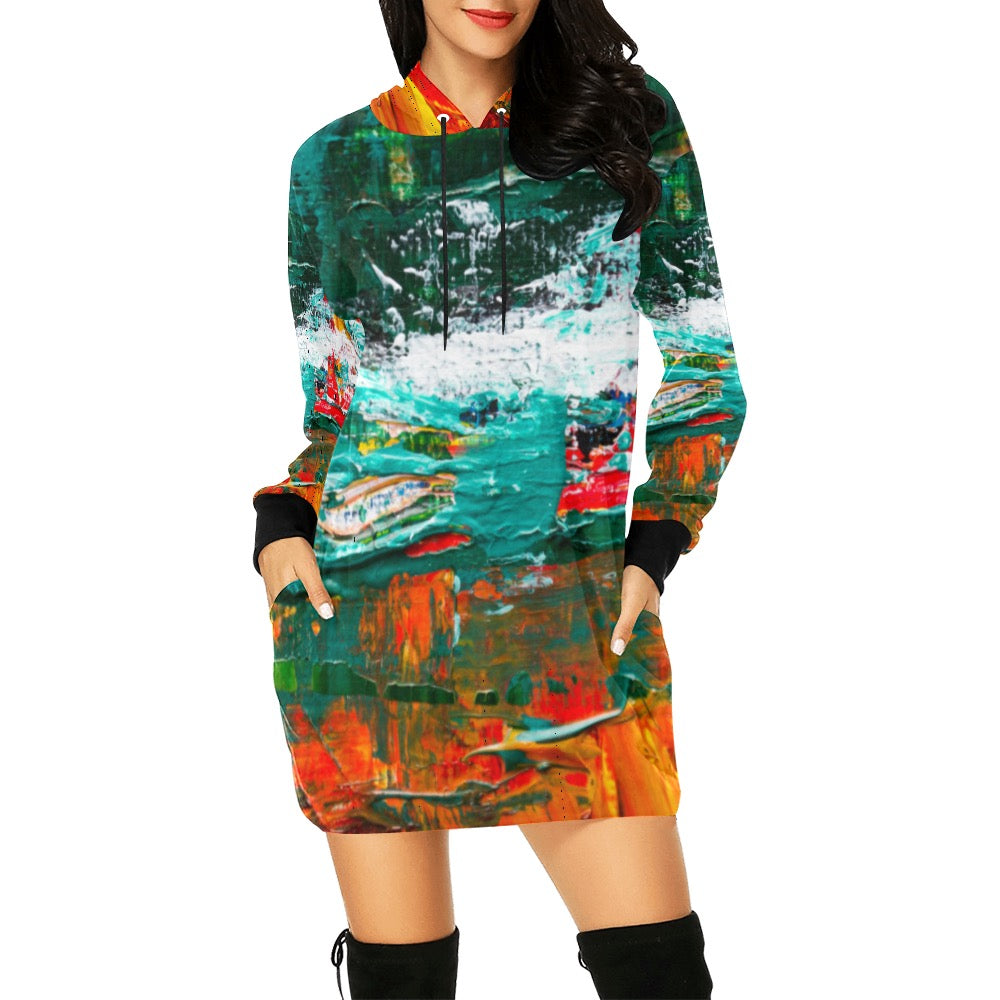 Painting Hoodie Mini Dress