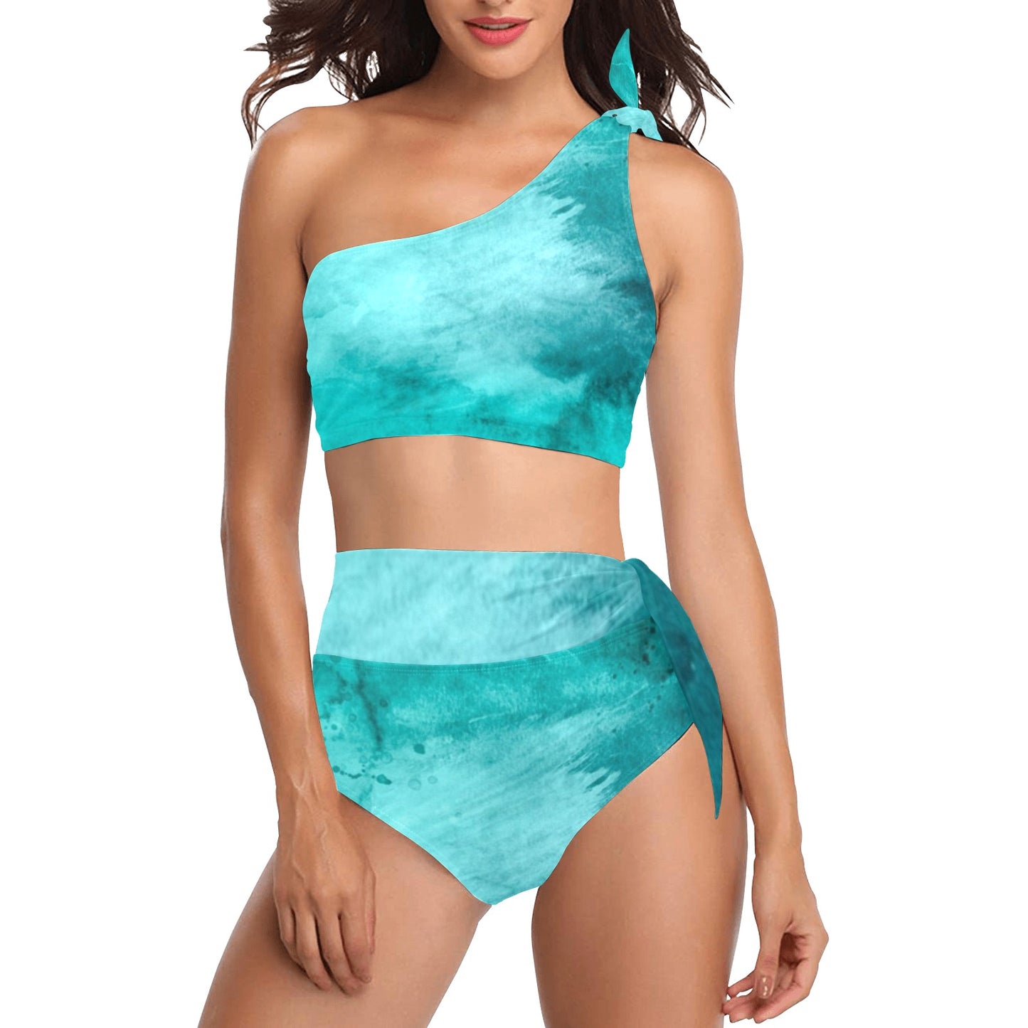 Blue Lagoon One Shoulder Bikini Set