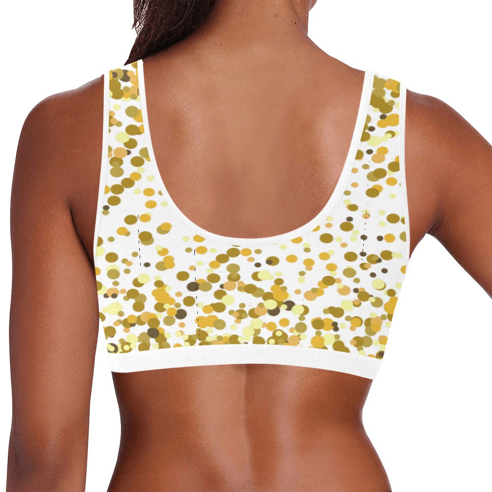 Gold Confetti Women's Sports Bra