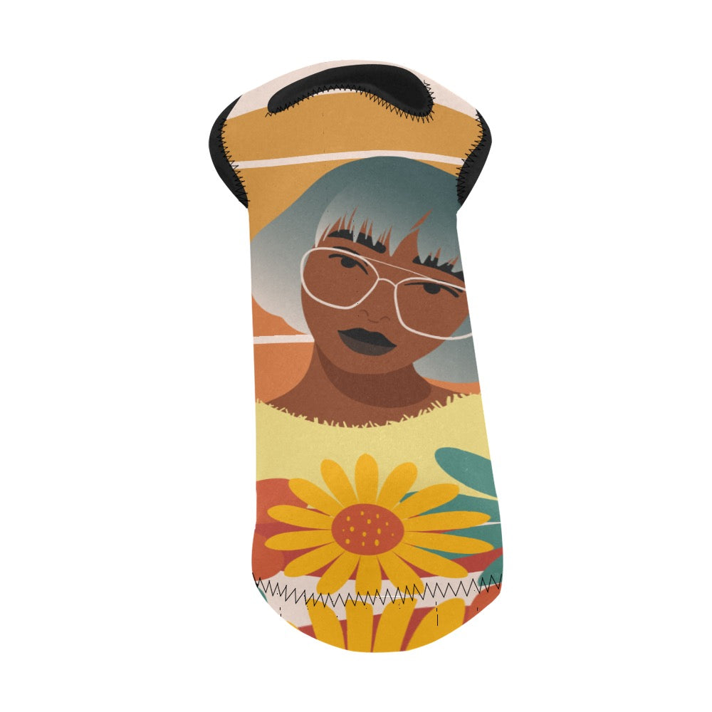 Melanin Flowers Neoprene Wine Bag