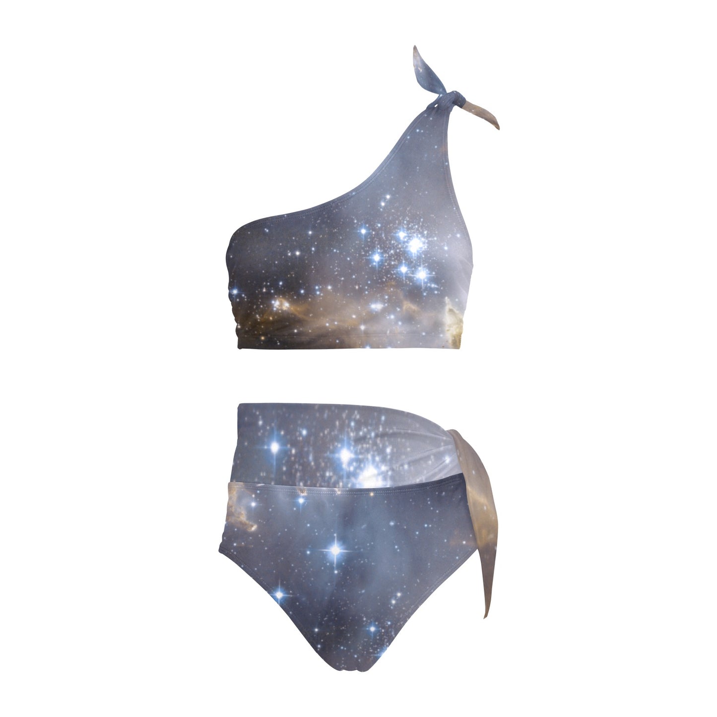 Night Galaxy One Shoulder Bikini Set