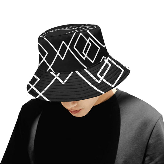 Black Squared Unisex Bucket Hat