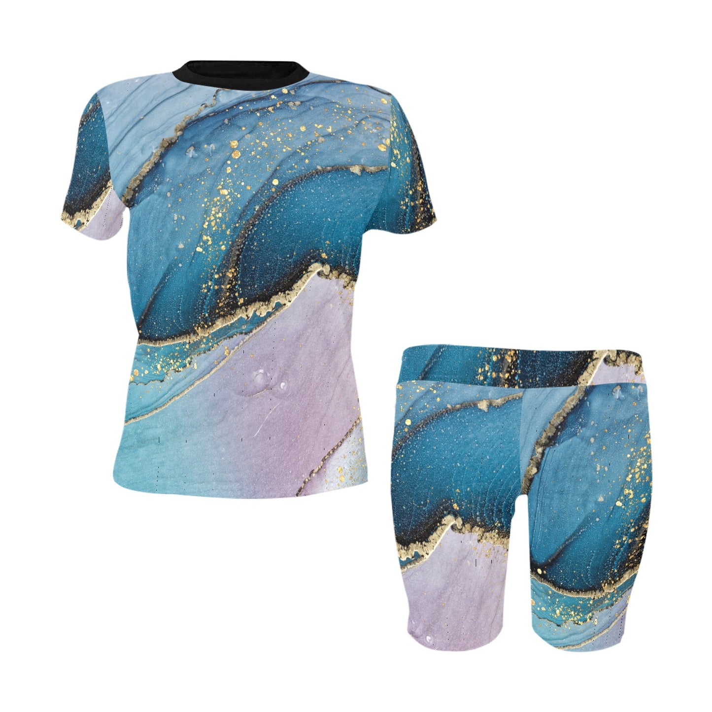 Bluish Marble Women's Short Set