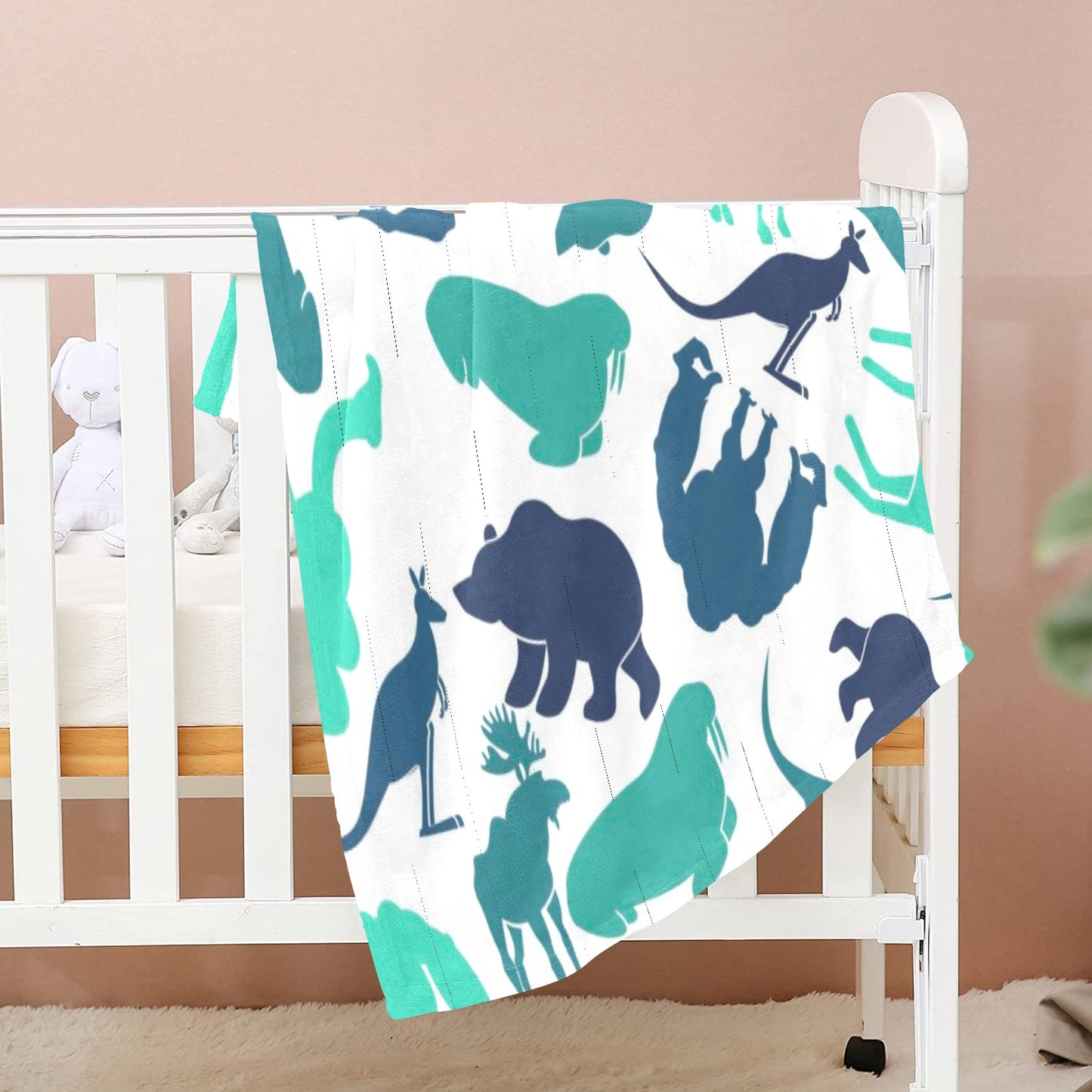 Blue Animals Baby Blanket 40"x50"