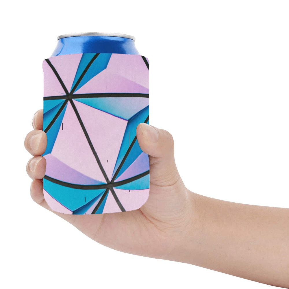 Pink Abstract Neoprene Can Cooler