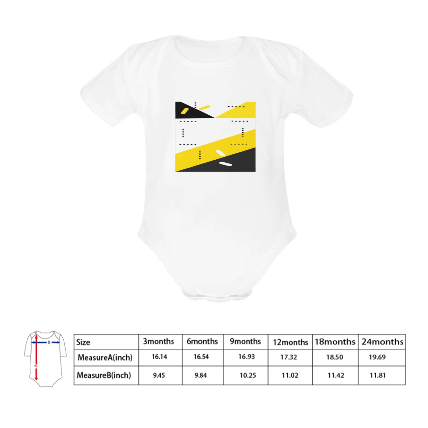 Black & Yellow Baby Onesie