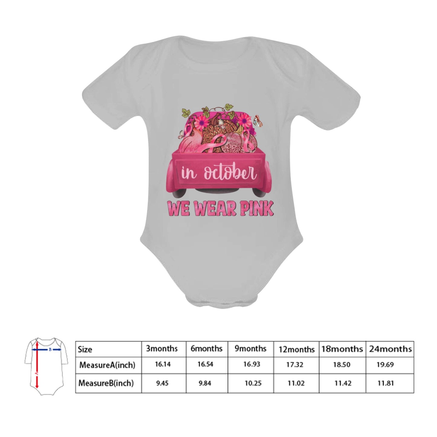 AWARENESS - We Wear Pink Baby Short Sleeve Onesie