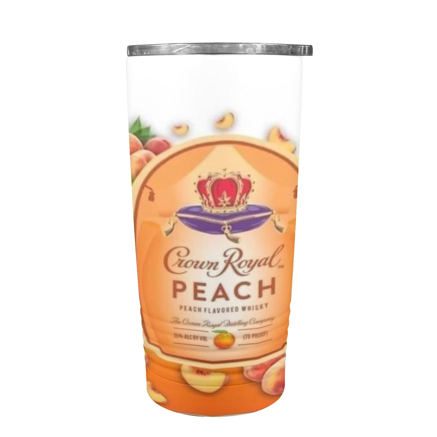 Crown Royal Peach 20oz Insulated Stainless Steel Mobile Tumbler