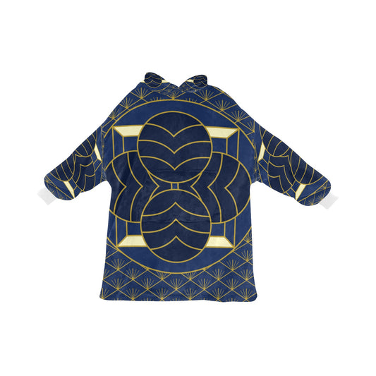 Navy Cut Blanket Hoodie for Adults